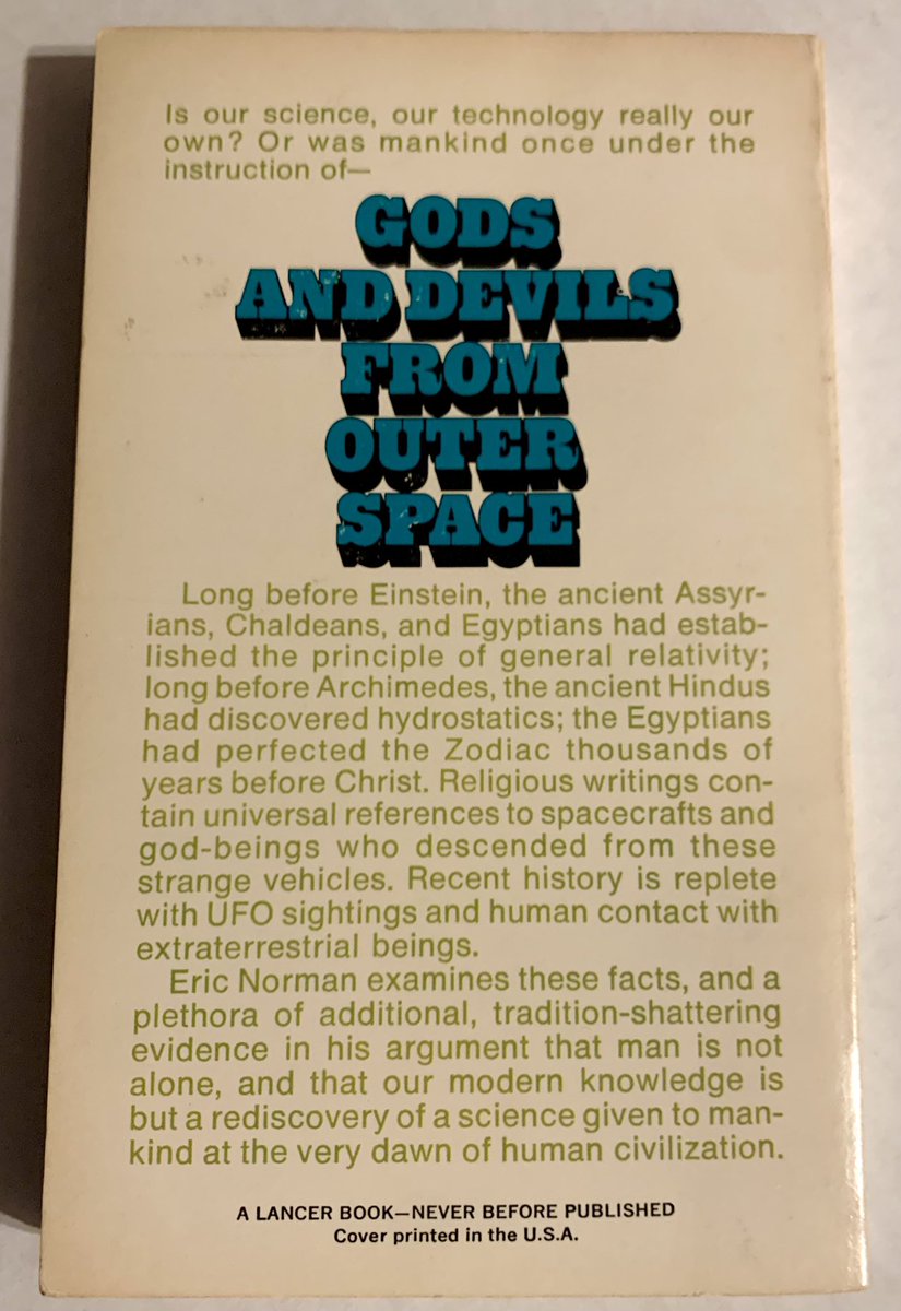 MHuntington7's tweet photo. New pb addition from 1973 when everyone smoked. π¬ποΈππΈπ½ #GodsAndDevilsFromOuterSpace #UFOBook #UFOLibrary #UFOs #UFOCulture #UFOHistory #Ufology #AlienAngels #AlienDemons πΉ #AncientAstronauts https://t.co/uZ4tT0JwNk