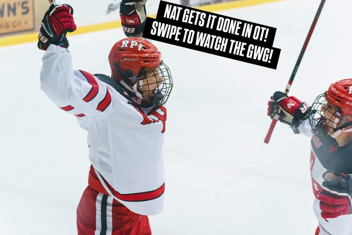 NCAAIceHockey's tweet image. THE GAME WINNER IN OT FOR @RPI_WHockey 🚨

#NCAAHockey x 🎥 ESPN+