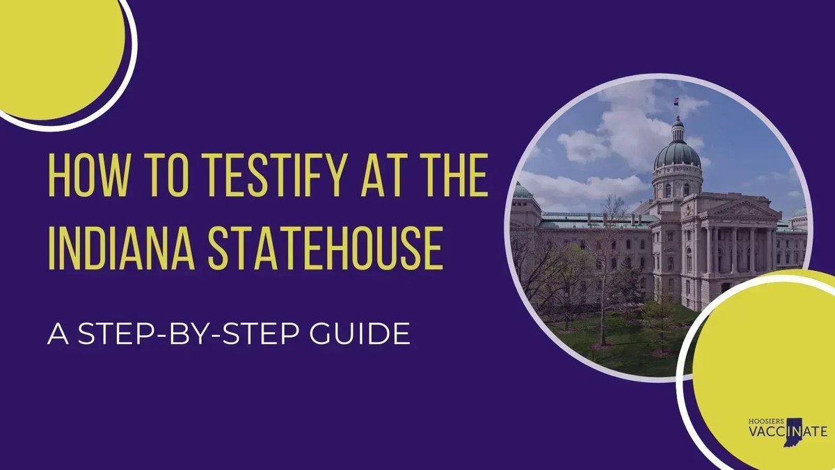 🏛 One of the best ways to advocate for pro-immunization policies is by testifying at the Indiana Statehouse. This step-by-step guide breaks down how easy the process can be. #VaccinateIndiana