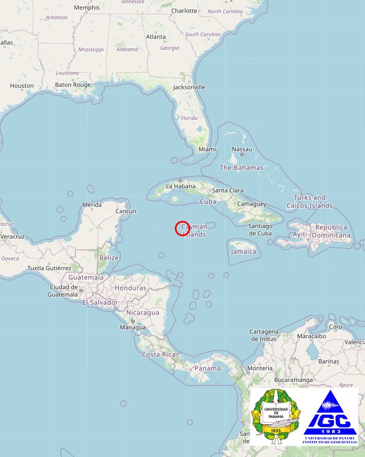 El Instituto de Geociencias de la Universidad de Panamá,
Reporta el siguiente evento:

SISMO REGIONAL

Estado: PRELIMINAR
Fecha: 2025-02-08
Hora: 6:22:51PM hora local
Magnitud: 7.8
Profundidad: 10km
Localizado en Al norte de Honduras