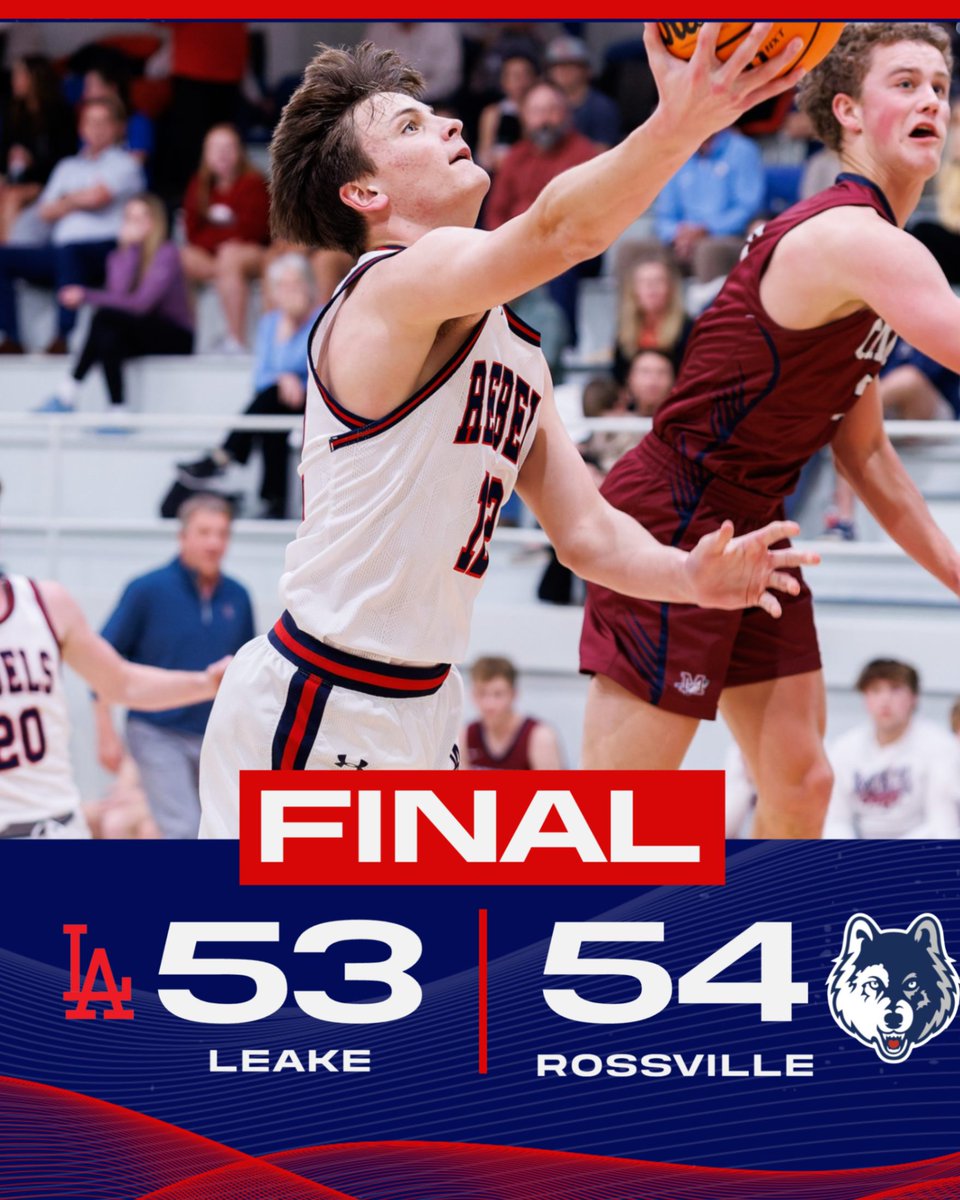 Leake falls to Rossville in the Consolation Game of the North State Tourney 53-54. Leake will be the #4 seed in the State Tourney next week at Pillow and will play the winner of the Oak Forest/Copiah game on either Tuesday or Wednesday. #LABasketball