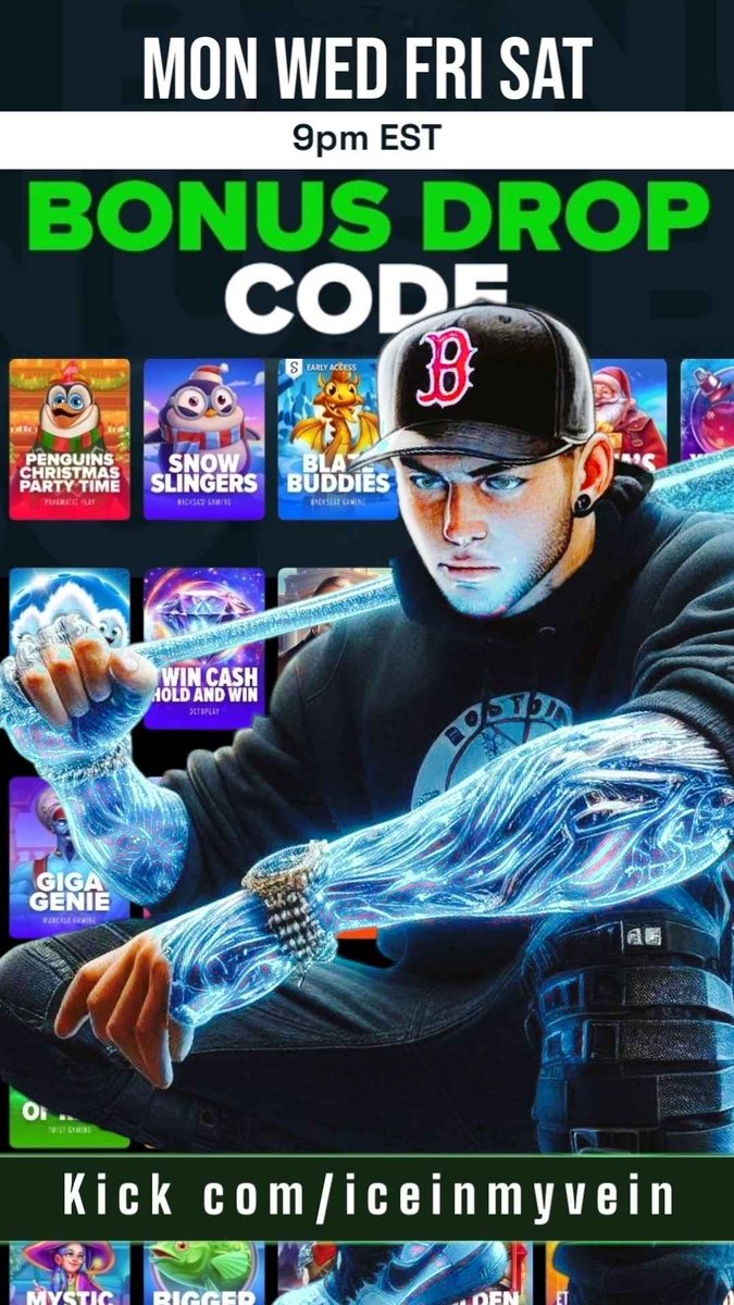 realiceinmyvein's tweet image. 🚨GIVEAWAY TIME - RULES BELOW - LIVE 9PM EST 🚨

WANT TO WIN 1 of 5 EXTRA $20 BONUS BUYS!?
TAG 3 FRIENDS, RETWEET, AND PUT YOUR KICK NAME! (must be in stream if I call your name) 

(4) STAKE/STAKEUSA CODE DROPS 9PM EST FOR STAKE (.US+.COM) Kick.com/iceinmyvein