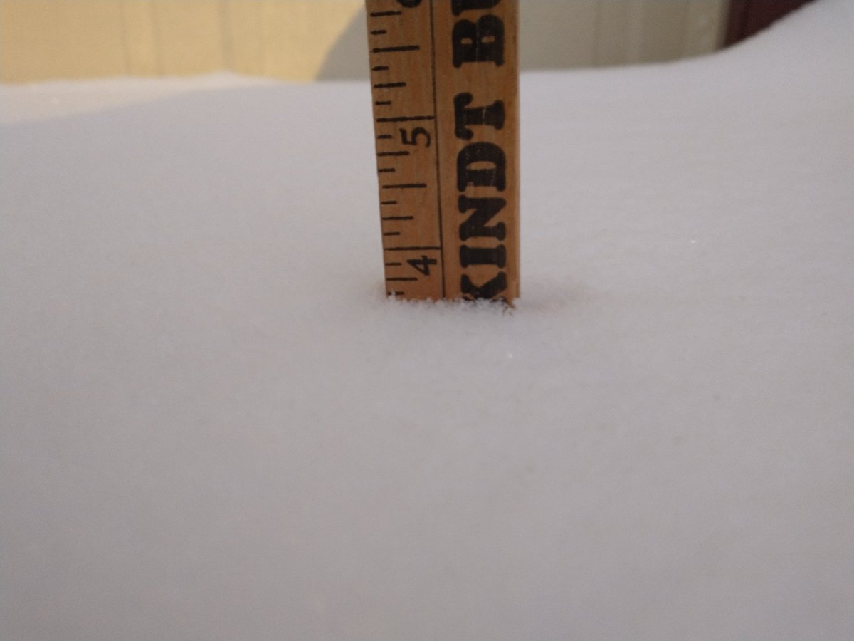 leemarkcom's tweet photo. About 3.5" of new snow since about 9 a.m. in Menasha, Wisconsin (2/8/2025).
There was maybe 1 to 1.5" from overnight to 9 a.m., so maybe 5" total as of 5:30 p.m.?
#wiwx @511WI @NWSGreenBay #snowreport #winterweather #FoxCitiesWI https://t.co/8cHoe6QmZ6