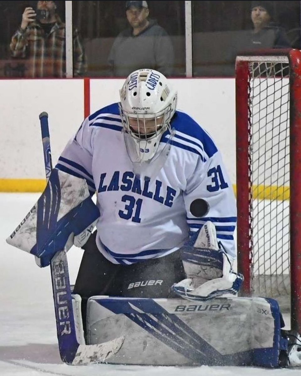 LSICadetHockey's tweet image. 🎉Celebrate Cadet 2025 Seniors🎉 As we prepared for senior night next weekend. First up: #31 Carter Irving. A tough as nails and gritty goalie that has been a brick wall for the Cadets! We are so proud of you Carter! 💙🤍 🍀🍀🍀
@lasallecbc @Sec2hockey