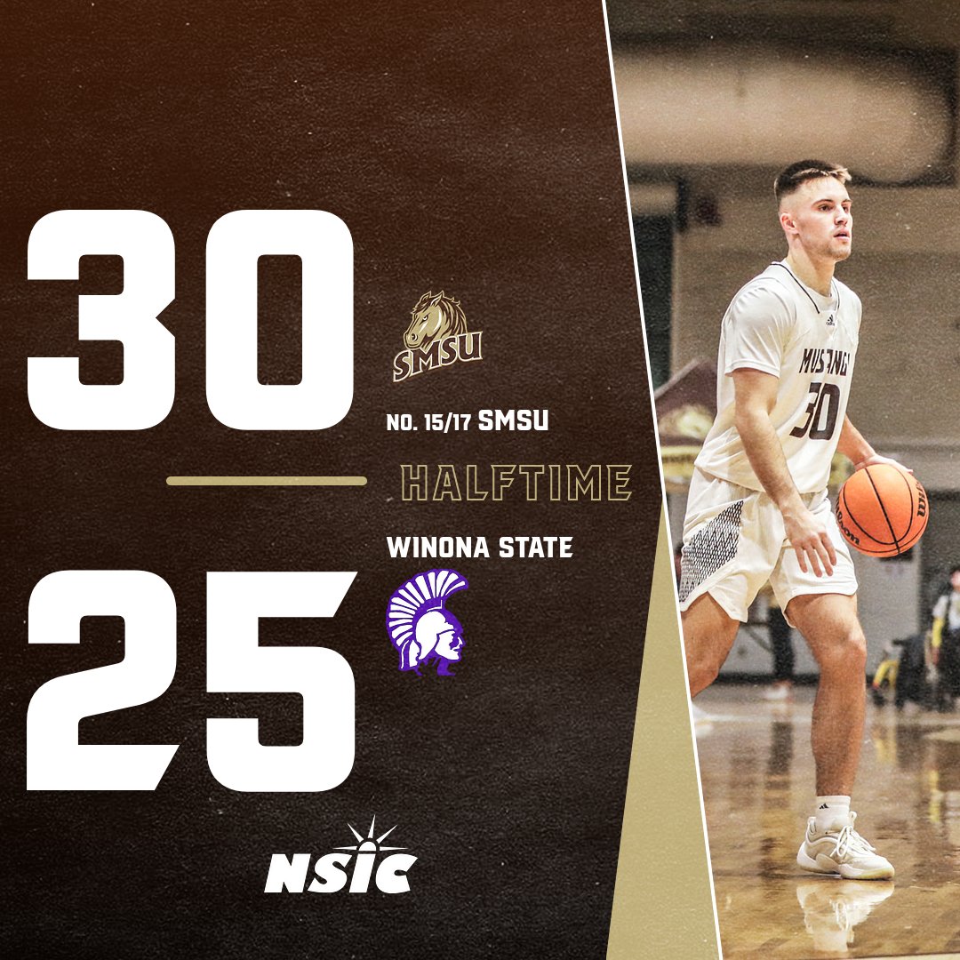 Your Mustangs are leading by five at the end of the 1st half over WSU on Tropical Night.

#LetsRide