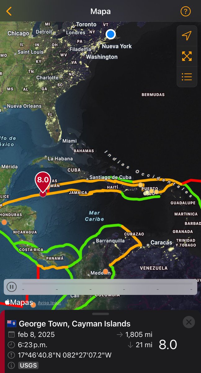 🚨 Un terremoto de magnitud 8.0 occurió en el oeste del Caribe entre Honduras y Cuba con profundidad de 21 millas. Hay alerta de Tsunami para toda centroamerica, y el caribe incluyendo a PR.
LMR