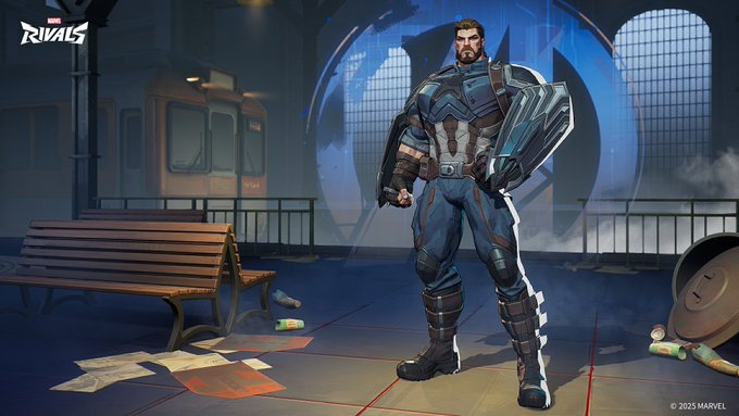 Rivals_Updates's tweet photo. a new skin for Captain America! based on his look in the 2018 movie Avengers Infinity War has been released, the outfit can be purchased seperately but also comes with a bundle which includes,

-exclusive MVP animation
-Emote
-Profile banner
-spray

The bundle costs 2200 Units https://t.co/6NRVlCE8Cr