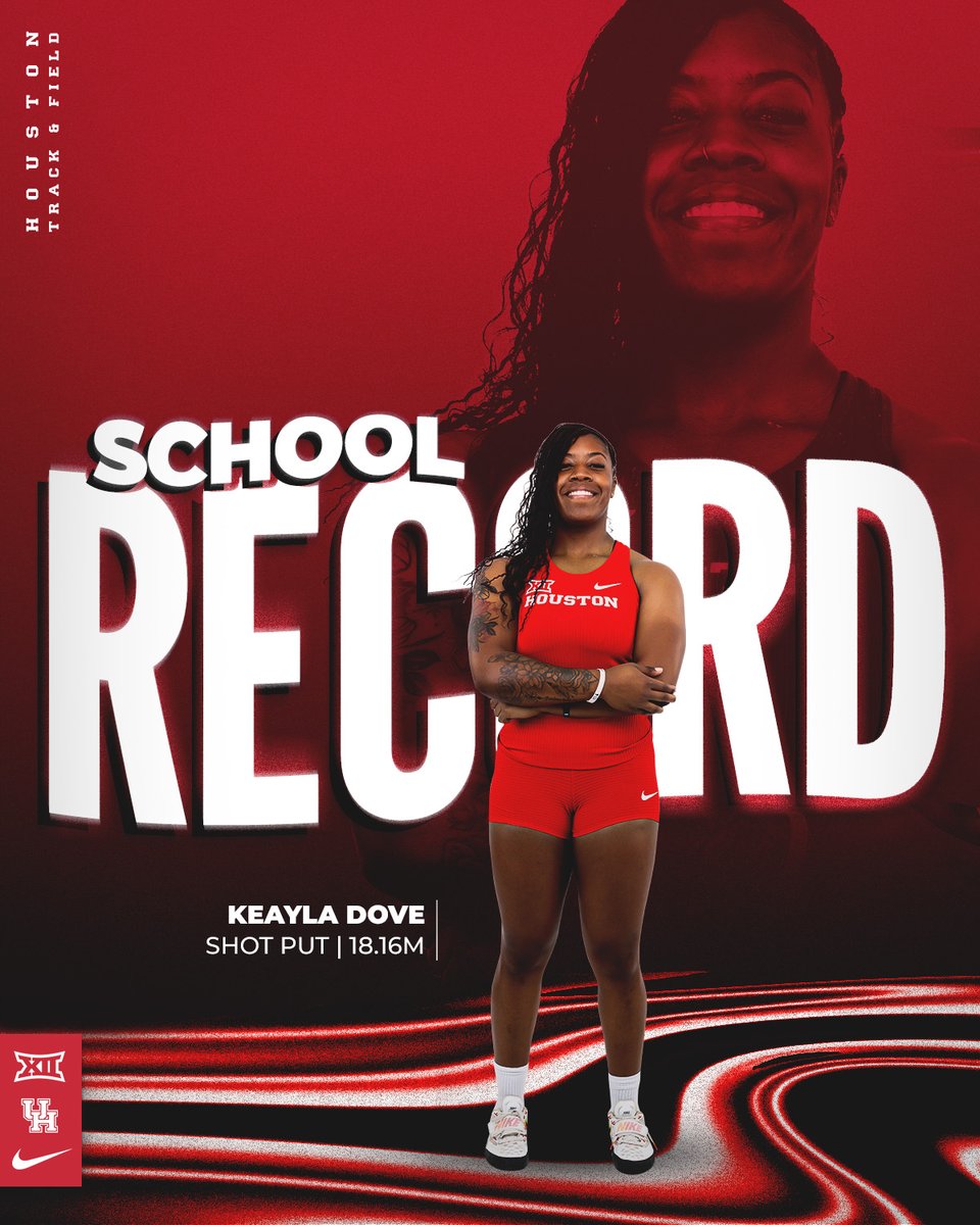 KeAyla Dove.

✅ School Record
✅ 14th in the world
✅ 6th in NCAA
✅ 6th in the nation

#HTownSpeedCity x #GoCoogs