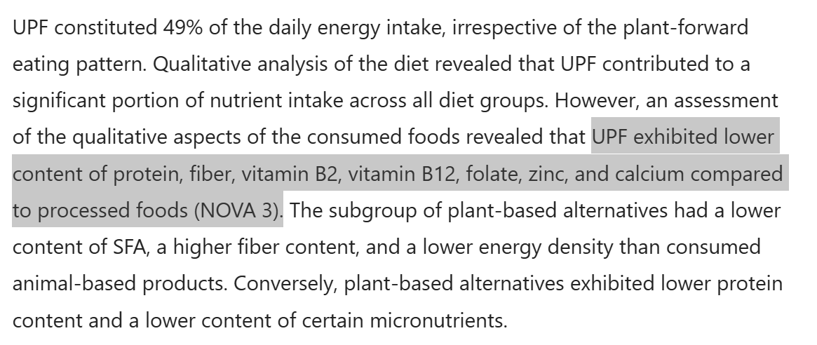 fleroy1974's tweet photo. Half of the calories in the diets of German college students come from ultra-processed junk (NOVA 4)

These have lower levels of protein, fiber, vitamins (B2,B9,B12), minerals (Zn, Ca) than traditional processed foods (NOVA 3)

Ultra-processed &amp; processed foods are not the same https://t.co/x8lcmplln2
