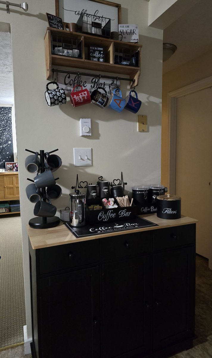 I rely on coffee so much I felt the need to build a coffee bar in my house ☕️