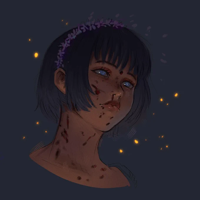 I love Elden RingHeres a head doodle of my character 