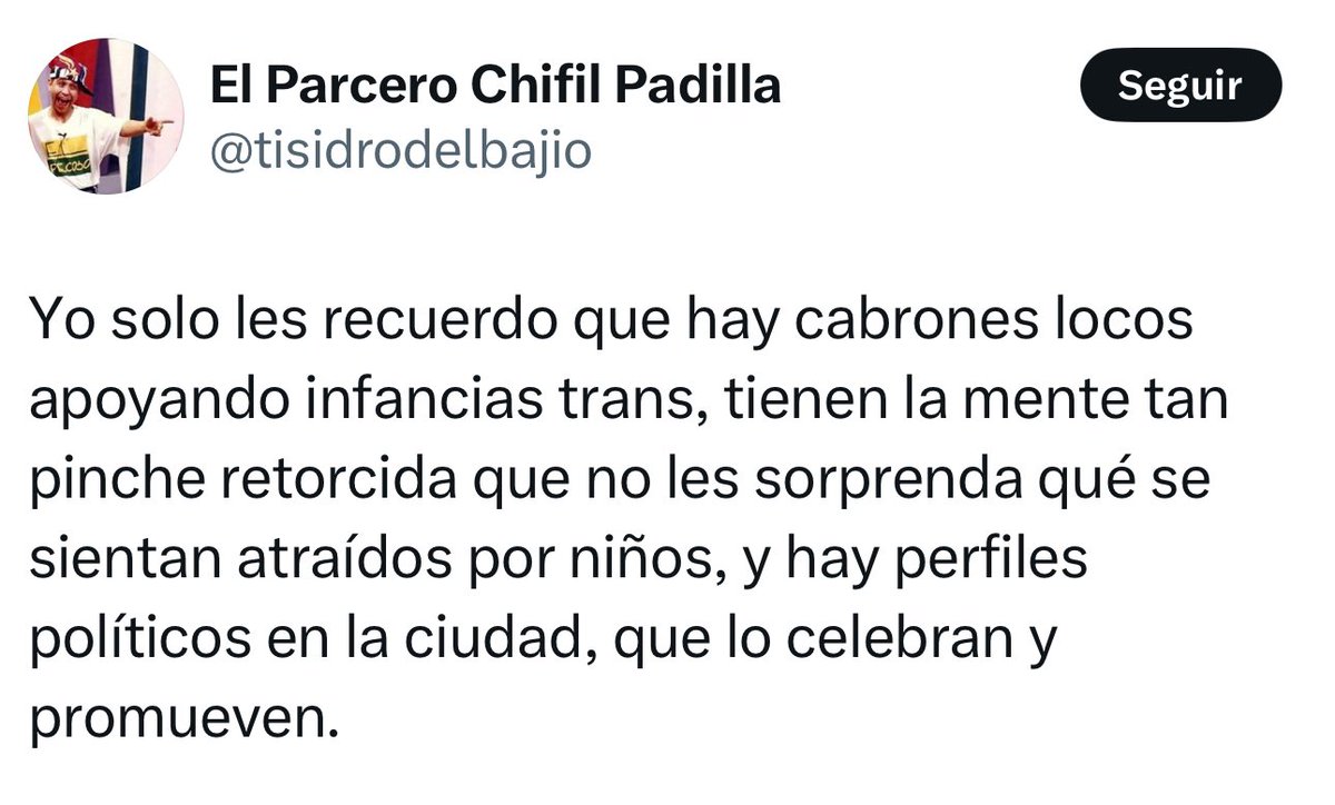 SoyIsaacBanda's tweet photo. No hay nada más repugnante que utilizar una tragedia para intentar golpear y violentar a las poblaciones LGBT+.

Es necesario abordar este tipo de comentarios con claridad y respeto. La cuestión de las infancias trans es un tema crucial en la defensa de los derechos humanos y la inclusión. Las infancias trans, como cualquier otra identidad de género, merecen ser reconocidas y respetadas. Aceptar y apoyar a las personas jóvenes en su identidad de género puede ser esencial para su bienestar emocional y mental. Negarles este reconocimiento puede llevar a consecuencias graves, como la depresión o incluso pensamientos suicidas.

En cuanto a la afirmación de asociar a las población LGBT+ con la pedofilia, es fundamental desmentir este mito dañino. La comunidad LGBT+ en su conjunto, incluyendo a las infancias trans, no debe ser estigmatizada ni asociada con comportamientos delictivos. La pedofilia es un abuso de poder y una acción criminal, y cualquier intento de vincularla con la identidad de género o la orientación sexual es denigrante e incorrecto.

Las activistas/perfiles políticos que apoyamos a las infancias trans lo hacemos para promover su bienestar, dignidad y sus derechos, no para fomentar comportamientos delictivos.

Es esencial educar y dialogar sobre estos temas para combatir la desinformación y el estigma, y promover un entorno seguro y justo para todas las personas, independientemente de su identidad de género u orientación sexual.