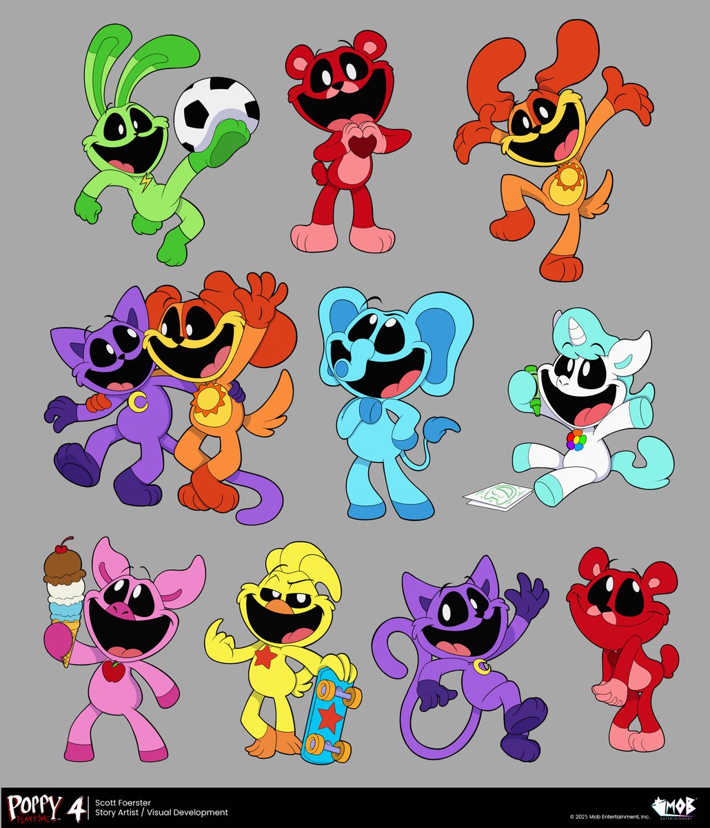 ScottForester17's tweet image. Here are a few more.
I also made several promotional images of critters and other Playtime characters playing together.