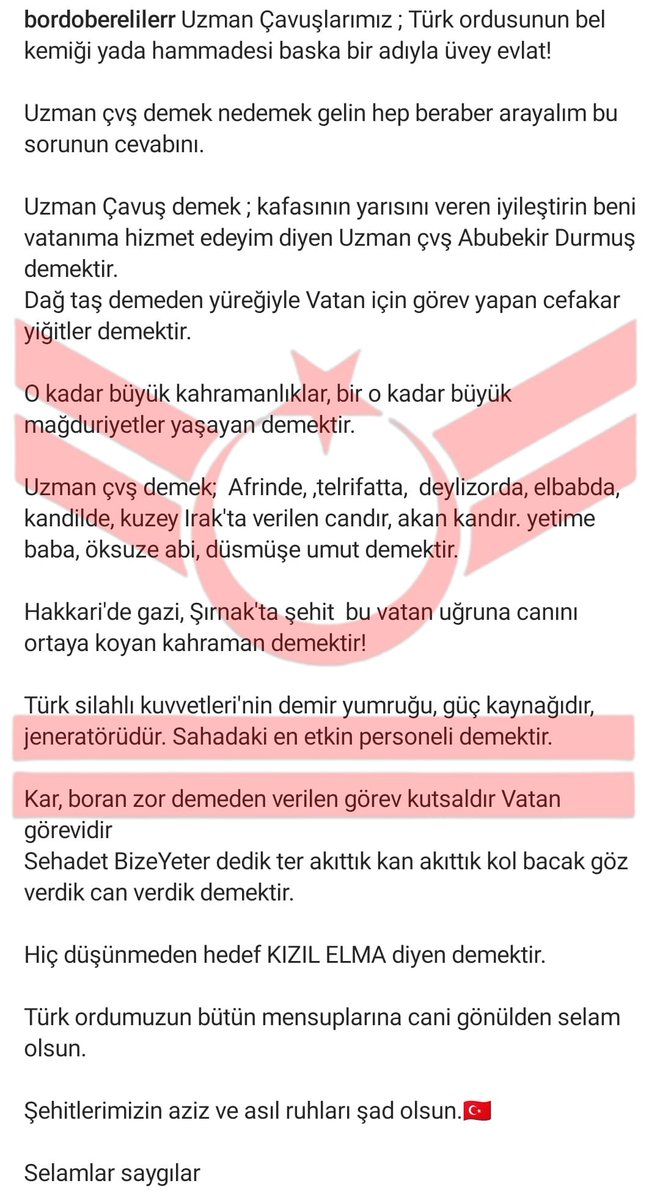 <a href="/alitilkici38/">Ali Tilkici 🇹🇷</a> 3269 Sayılı Kanunun miadı dolmuştur TBMM kendi iradesiyle 3269 sayılı kanunu tadil eder yeniden yazar 
Profesyonel orduya yakışır bir kanun yapmanın zamanı gelmiştir.
Kahramanların beklentisi bu yöndedir.
#UzmanÇavuş lar ve aileleri bu düzenlemeyi beklemek
#UzmanÇavuşMustafaBazna