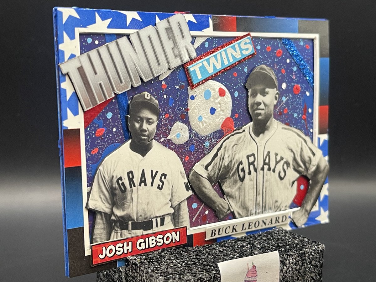 On Feb. 8, 1972, the nine-man Committee on Negro Baseball Leagues elected Josh Gibson and Buck Leonard into the Hall of Fame. This is my handcrafted 1/1 collage #cardart tribute to one of the most iconic duo in baseball history! <a href="/BL_ASHE/">BuckLeonard</a> <a href="/Topps/">Topps</a> <a href="/NLBMuseumKC/">Negro Leagues Baseball Museum</a>
