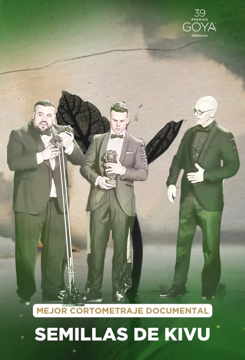 🎬 Enhorabuena a <a href="/PepeCastroClick/">Pepe Castro</a>, Carlos Valle y todo el equipo de “Semillas de Kivu”.

Este corto que ya obtenido once premios a nivel nacional e internacional, esta noche ha sido galardonado con el #Goya a Mejor Cortometraje Documental. 

Rodado en una de las zonas más