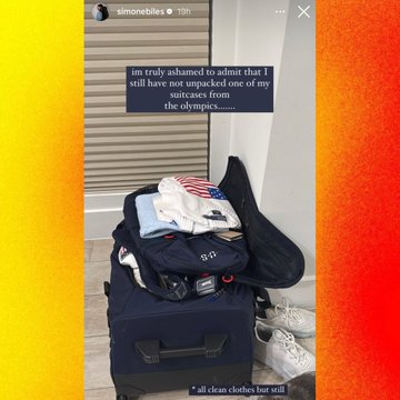 Simone Biles unpacking suitcase - item 2