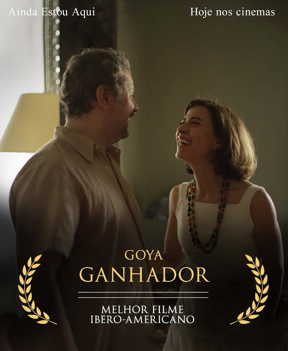 É DO BRASIL! 🇧🇷

‘Ainda Estou Aqui’ venceu o prêmio Goya de Melhor Filme íbero-americano, um dos mais importantes do cinema europeu e considerado o Oscar espanhol. 

A cerimônia aconteceu neste sábado (08/02), em Granada, na Espanha.