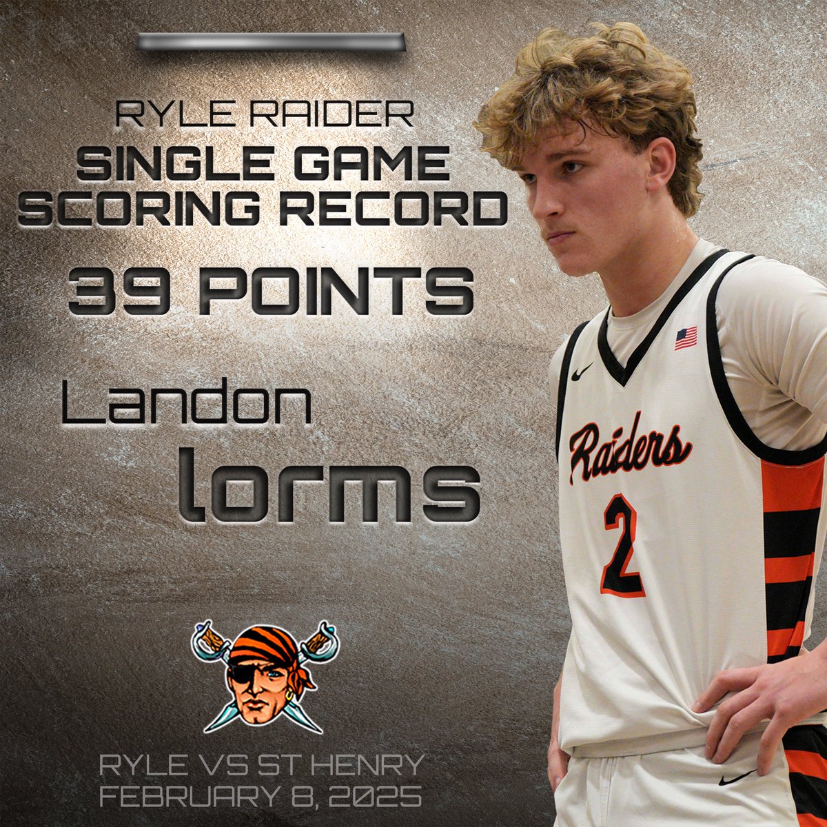 Raider, LANDON LORMS set a RYLE SINGLE GAME SCORING RECORD with 39 points!