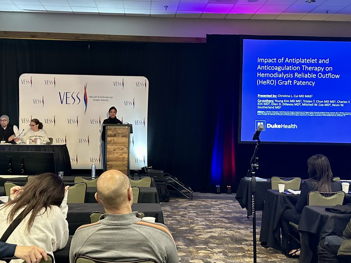 How do antiplatelet and anticoagulation medications impact HeRO graft patency? Congrats to <a href="/christinalcui/">Christina Cui</a> on (another) incredible podium presentation at #VESS25 <a href="/YoungKimMD/">Young Kim</a> <a href="/kwsoutherland/">Kevin Southerland</a> <a href="/VESurgery/">VESurgery</a>