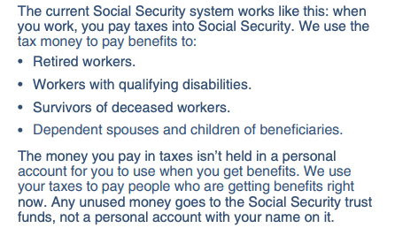mbdearmoun's tweet image. Can you explain why #SocialSecurity is part of this? According to the ssa.gov/pubs/EN-05-100… that explains benefits it says that benefits are paid by the taxes that workers have taken out of their paychecks. Why is the government concerned about this? #ManyQuestions