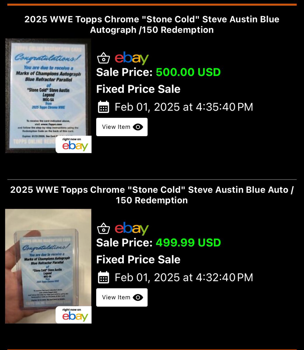 RittersCards's tweet photo. What’s up everyone! haven’t really been involved much in the hobby lately. Bought my first hobby pack in a while (a solo pack of WWE Topps chrome hobby) and hit this! FS: $480 shipped BMWT. Open to offers as well. https://t.co/eiGisydK0d