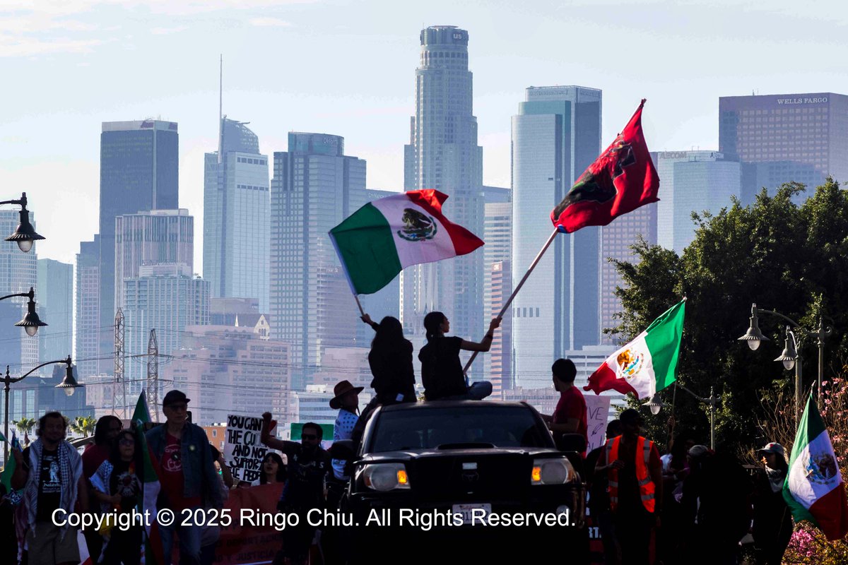 ringochiu's tweet photo. Demonstrators protest in a rally against President Donald  Trump's crackdown on illegal immigration in Los Angeles. #losangeles #mexican #immigrationreform #protest #immigration #immigrant https://t.co/no6jxDVJNa