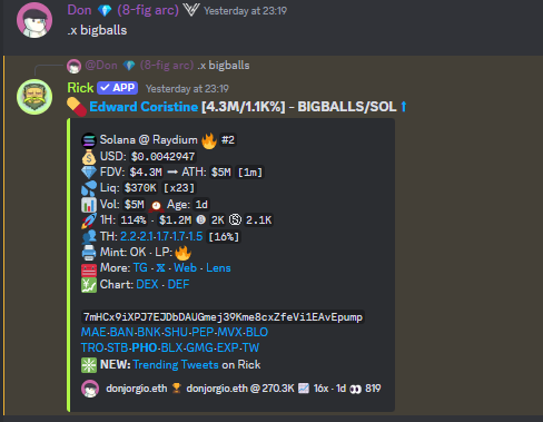 We cant stop cooking in <a href="/Vault_Alpha/">Vault Alpha</a> 🤯

#BIGBALLS called at 4.3M to 70M
$SONNY called at 2.2M to 6M

Join here: discord.gg/vaultalpha