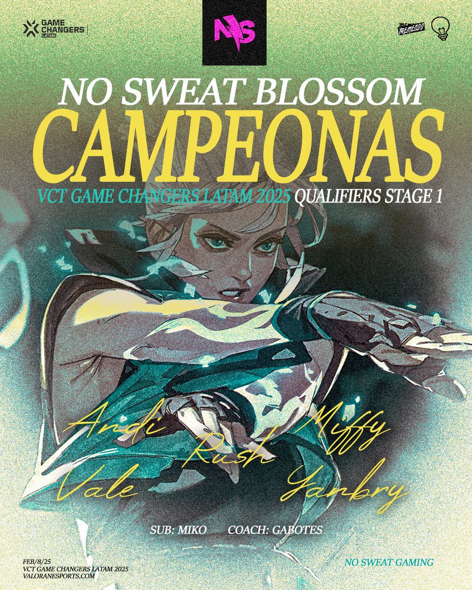 ggnosweat's tweet image. Completando el miracle run 12-0 en el Lower Bracket✨️

NO⚡️SWEAT BLOSSOM SON TUS CHAMPS DE LA STAGE 1 OPEN QUALIFIERS 🏆⚡️🌺 #VCTGameChangersLATAM