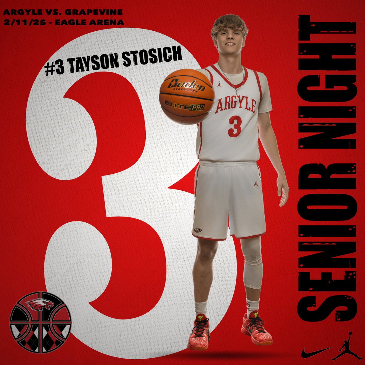 🏀SENIOR NIGHT‼️
DISTRICT 6-5A - LAST DISTRICT GAME
ARGYLE 🆚 GRAPEVINE
⏲️7:00 PM
#3 TAYSON STOSICH
<a href="/StosichTayson/">Tayson stosich</a>