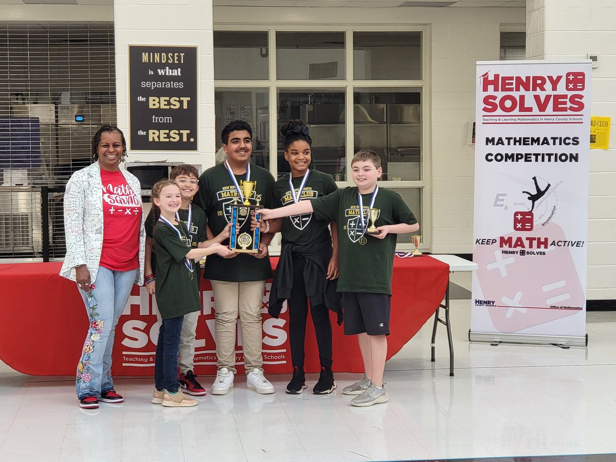 Math_HCS's tweet photo. Congrats to the top overall winners of the @HenryCountyBOE District Elementary Math Competition! 🏆 1st: @eastlake_hcs | 2nd: @NHE_HCS | 3rd: @HFE_HCS. Well done! 🎉 @DFlowLeads @MickiFoster @DawnBlackwell @heathermjkelley @crypticmaestro @SuptPace_HCS @TermerionMLakes https://t.co/ZM4GPi4wLu