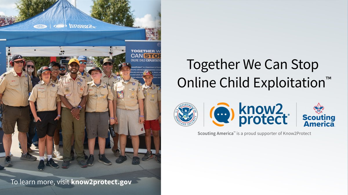 Know2Protect (@know2protect) on Twitter photo On #ScoutingAnniversaryDay, we celebrate our partnership with <a href="/boyscouts/">Scouting America</a> to equip them with essential #OnlineSafety skills. Whether they're exploring the great outdoors or navigating the digital world, Scouts learn to lead with responsibility, awareness and safety with #K2P. On #ScoutingAnniversaryDay, we celebrate our partnership with <a href="/boyscouts/">Scouting America</a> to equip them with essential #OnlineSafety skills. Whether they're exploring the great outdoors or navigating the digital world, Scouts learn to lead with responsibility, awareness and safety with #K2P.
