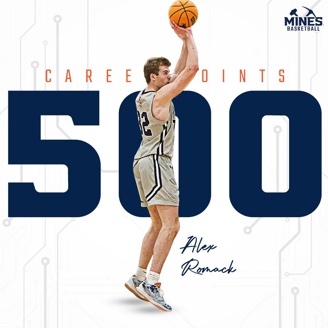 Mines Basketball (@minesmbb) on Twitter photo Congratulations to the big man <a href="/AlexRomack/">Alex Romack</a> as with his tip-in at 5:53 tonight, he recorded the 500th points of his career!
Congrats Alex!
#HelluvaEngineer Congratulations to the big man <a href="/AlexRomack/">Alex Romack</a> as with his tip-in at 5:53 tonight, he recorded the 500th points of his career!
Congrats Alex!
#HelluvaEngineer