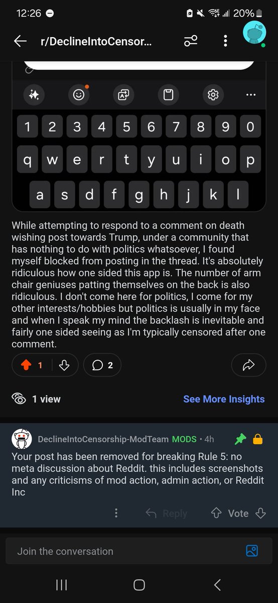 Queho_'s tweet photo. @Reddit is honestly one of the most terrible platforms I have ever used. Just filled with pompous assholes looking to feel smarter than everyone else and when you wanna call someone out (if you're right sided politically) you're censored. Fucking ridiculous. https://t.co/rov9dJ4aUo