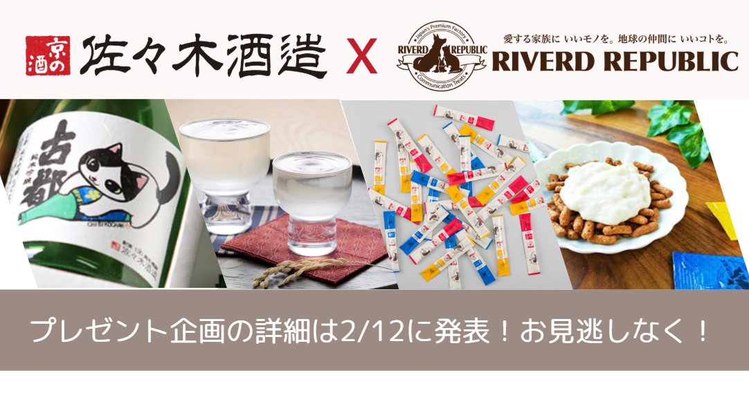 republic_riverd's tweet photo. ＼ペットオーナ様へご報告！😸📯/

おやつを食べて嬉しそうな　ねこちゃん😸
その幸せな表情を眺めながら、大人のお供を🍶

京都佐々木酒造様からご協力いただき、
プレゼント企画を開催します！🎁

＃佐々木酒造
＃リバードリパブリック
＃ねこの日
＃ねこぴゅーれ
＃にゃん酒
＃甘酒 https://t.co/JDDkvYVG0W