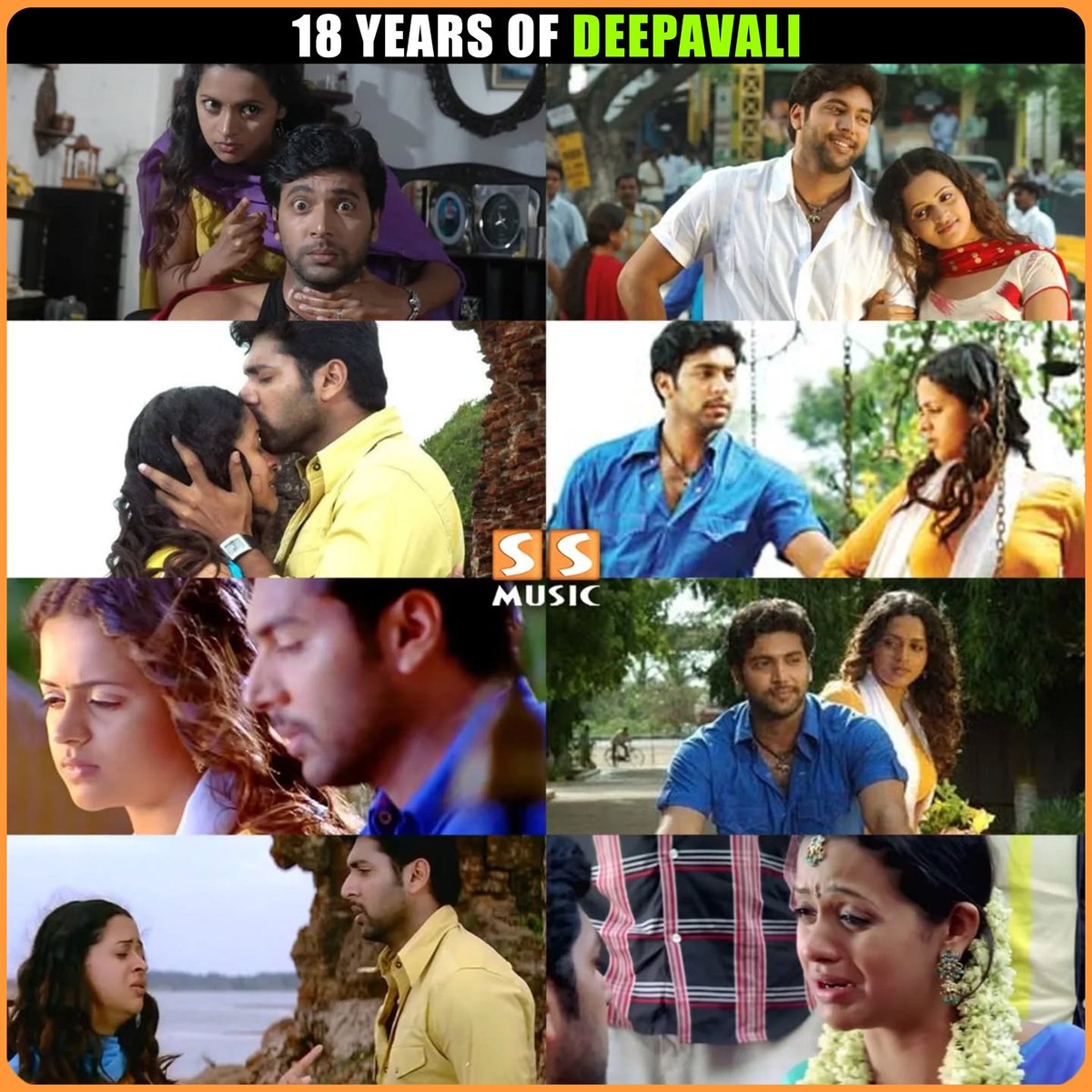 SSMusicTweet's tweet photo. Celebrating 18 Years of Blockbuster #Deepavali ❤️
.
@iam_RaviMohan #Bhavana @thisisysr #Ezhil #18YearsofDeepavali #DeepavaliMovie #RaviMohan #SSMusic https://t.co/tIobk832m1