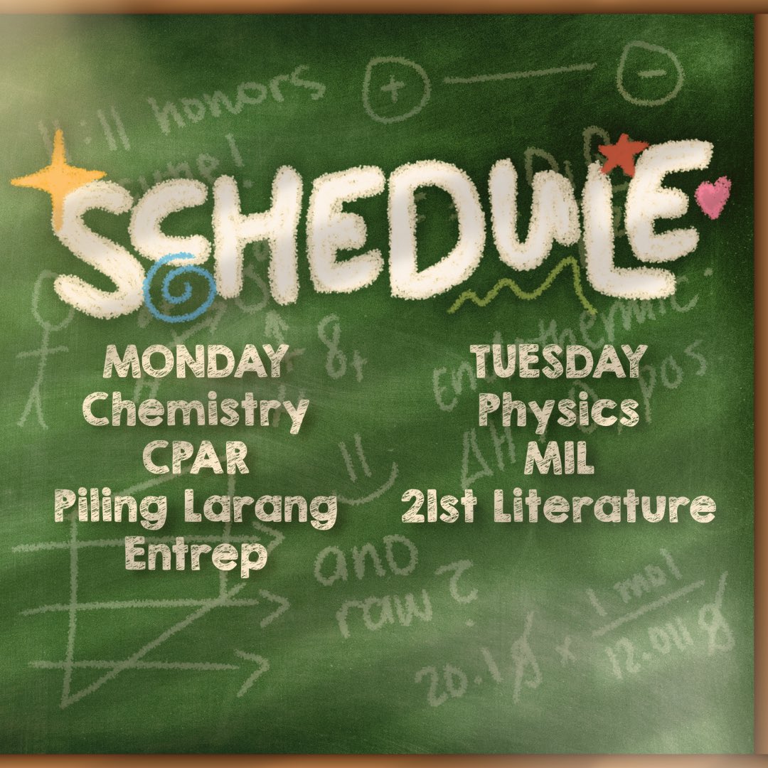 SSLG_CGL25's tweet photo. KONTING PUSH NA LANG ASTRIAS‼️✍️

Narito na ang schedule para sa ikatlong markahang pagsusulit. Maghanda na at siguraduhing pag-aralan ang bawat asignatura. Maaari niyong tingnan ang Google Drive na isinend sa ating batch GCs upang matulungan kayo sa inyong pag-aaral. ✨

(1/2) https://t.co/prw7VsRNkM