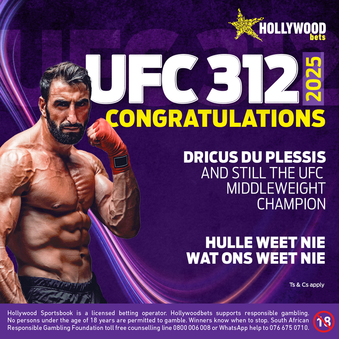 Twice as Nice! 🥊

It's the Dricus double-tap show as "Stillknocks" silences Strickland again to retain the UFC Middleweight belt! 🏆

#HWBTWT #nouweethulle #NoDNAjustRSA #UFC