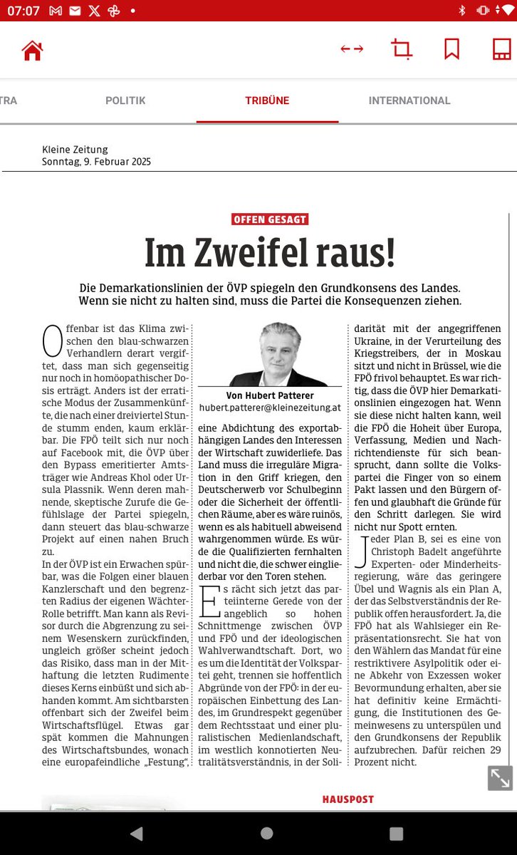 Die ÖVP wäre gut beraten, die Verhandlungen mit der Kickl FPÖ sofort zu beenden. Kickl zeigt mit seinen Allmachtsfantasien sein wahres Gesicht. Es kann und darf nicht sein, dass 57 von 183 Abgeordneten die Republik komplett umkrempeln.
