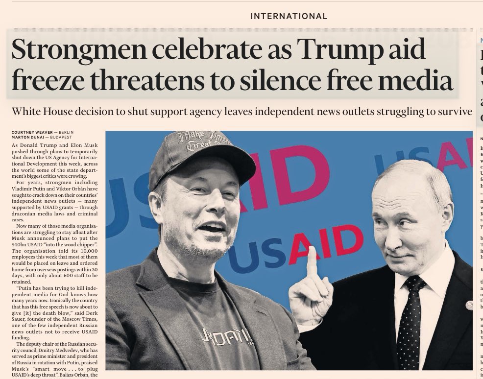 “There is so much irony in it,” said Derk Sauer, founder of the Moscow Times. “Putin has been trying to kill independent media for God knows how many years now. Ironically the country that has this free speech is now about to give [it] the death blow.”