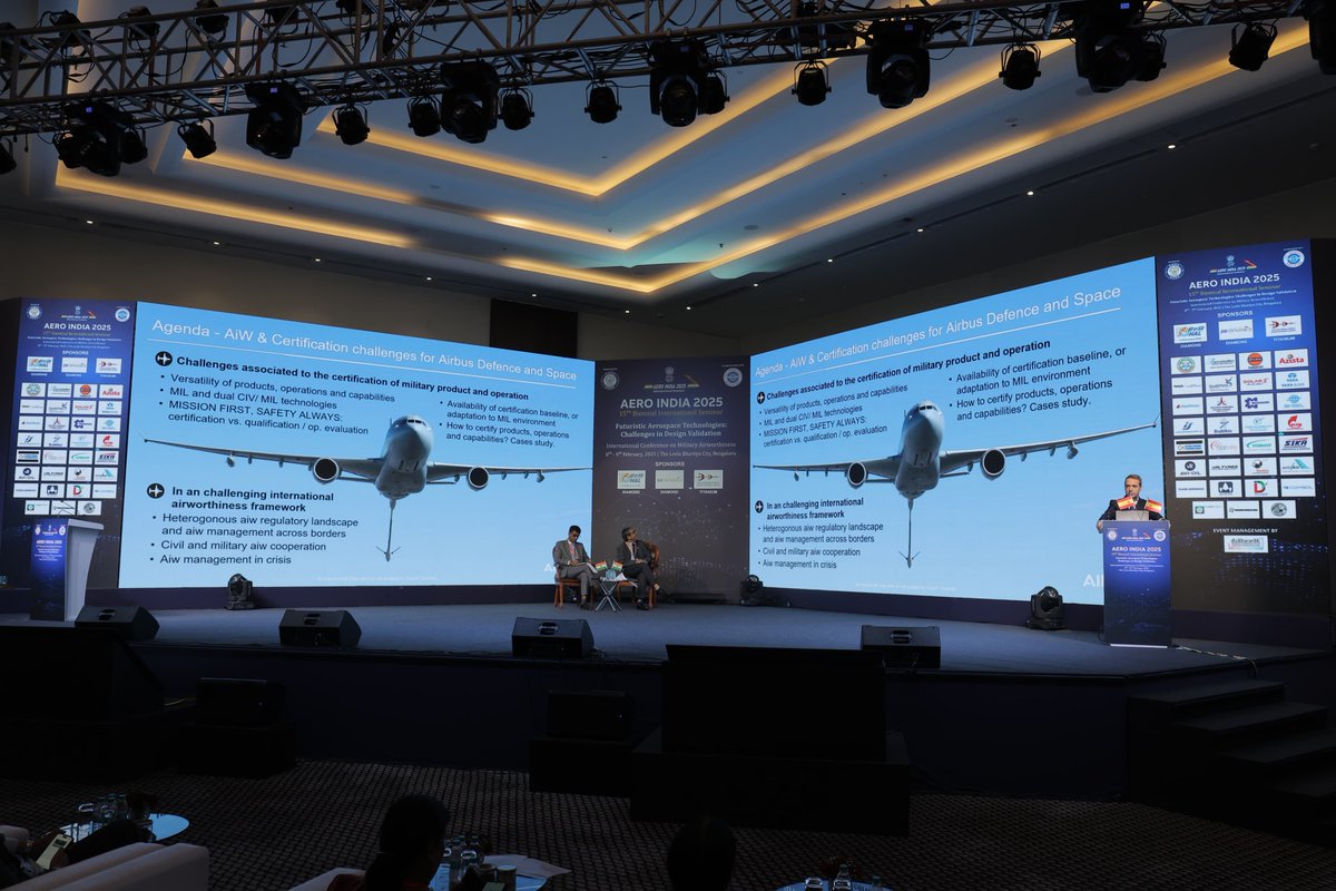 writetake's tweet image. #WingsOfWisdom #AeroIndiaSeminar #PlaneCarnival #CEMILAC

Speaker: Felipe San Martin, VP Head of Airworthiness &amp;amp; Product Integrity, #Airbus Defence &amp;amp; Space

Topic: Airworthiness &amp;amp; Certification: Navigating Challenges in Defence Aviation

Key points

⏭️  Airbus #C295 for the