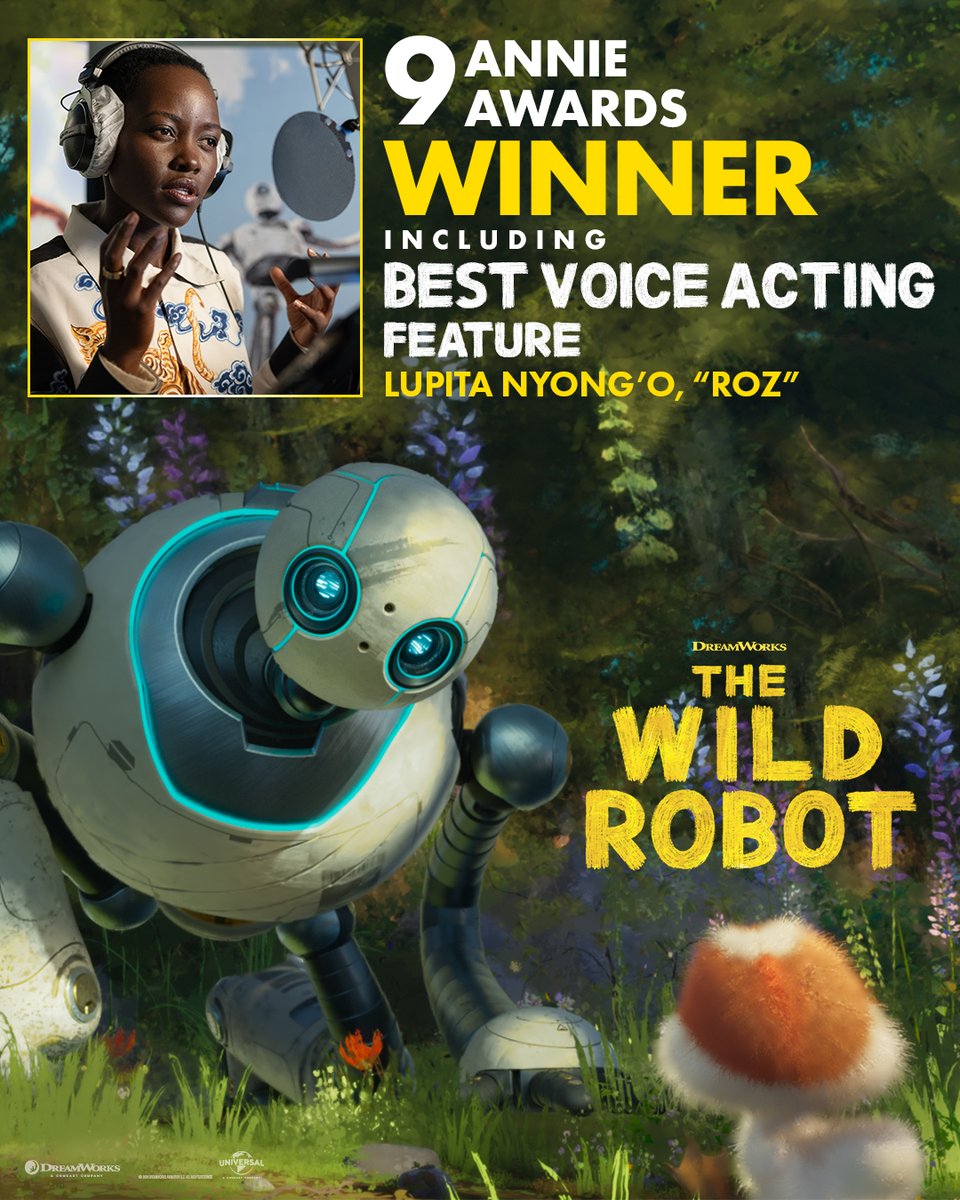 Dreamworks's tweet image. &amp;lt;Awards Acquired!&amp;gt; #TheWildRobotMovie is honored with 9 wins at the #AnnieAwards!