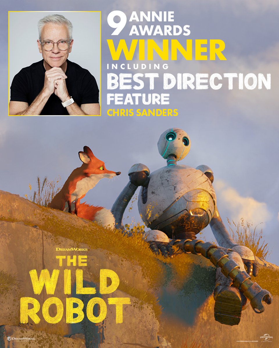 Dreamworks's tweet image. &amp;lt;Awards Acquired!&amp;gt; #TheWildRobotMovie is honored with 9 wins at the #AnnieAwards!