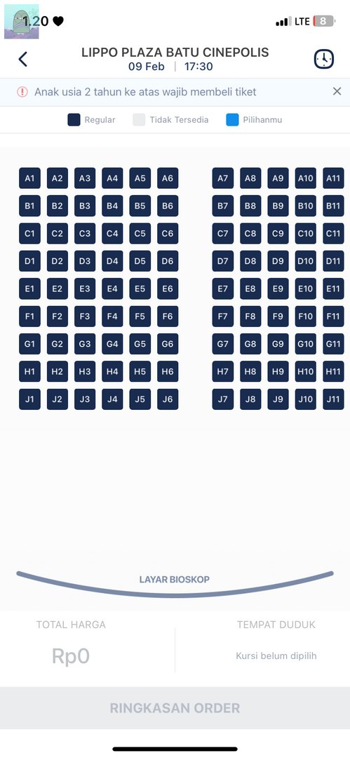 kek udh mau turun layar😭🫵🏻
di dom kalian gmn? ini bener bener kosong dan cuma available di 1 bioskop padahal banyak bioskop disini dan 1 studio aja mana jamnya cuma 1 kali tayang 💚