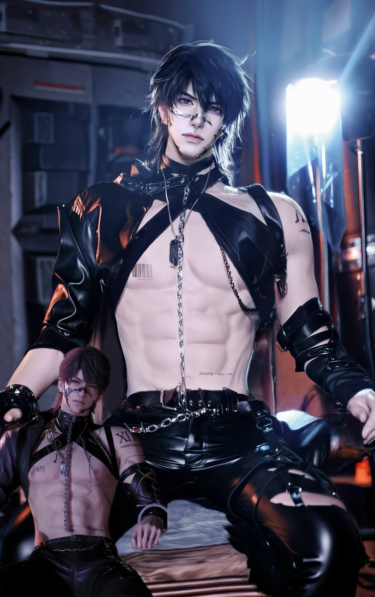 RAN41382579's tweet image. “躲什么，刚刚胆子不是还很大吗？”

#恋と深空  #LoveandDeepspace #マヒル  #caleb  #夏以昼 #cosplay