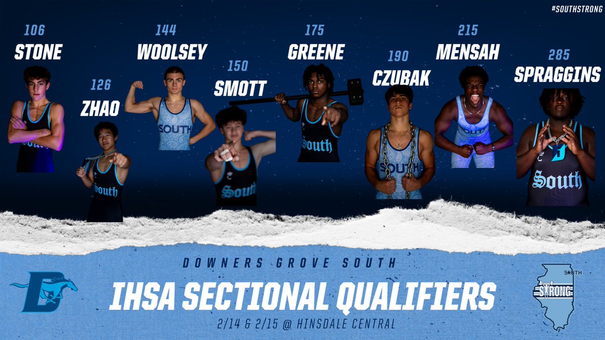 DGS_Wrestling's tweet image. DGS will be sending 8 wrestlers to the IHSA Sectional at Hinsdale Central. We will stay humble and hungry in pursuit of our goals. Congrats to individuals below at our Regional.      
Champs- Greene, Spraggins 
2nd- Stone
3rd-  Zhao, Woolsey, Smott, Czubak, Mensah
4th- Young