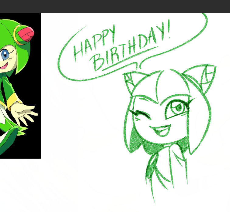 Bibiquake's tweet photo. @DarkBlack2319 I'll draw her for realsies another time but happy birthday! https://t.co/uzTUS3C2mR