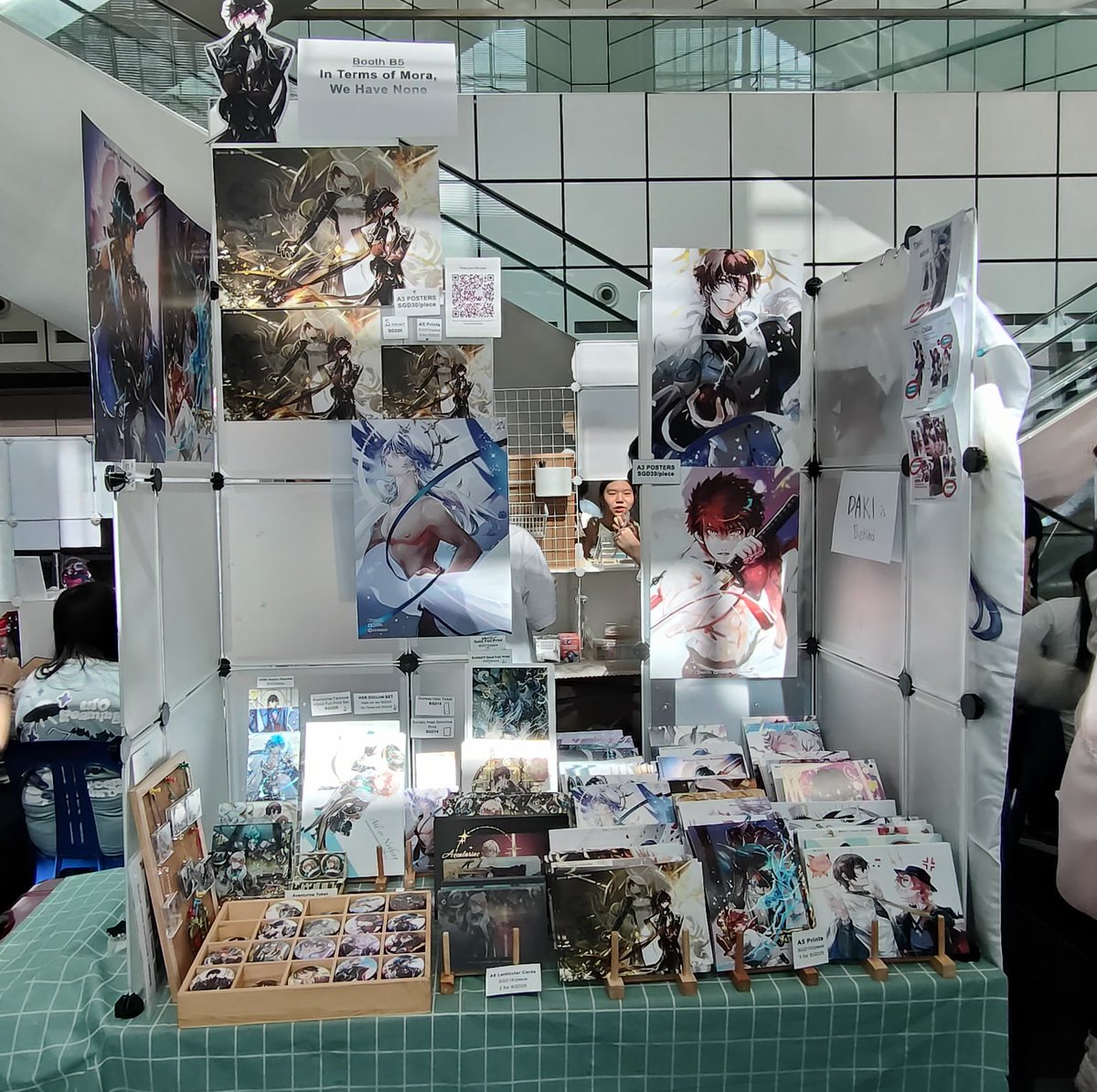 aldreichd's tweet photo. Booth is ready for Hanami Mkt! 
I am at Booth B5 In Terms of Mora, We Have None, facing the giant window panes, near the giant Ball Pit 😂

Due to erm, logic??? The dakis are put at the side of the booth ya!

#hanamimkt2025 #hanamimkt https://t.co/PvysLXAUXD