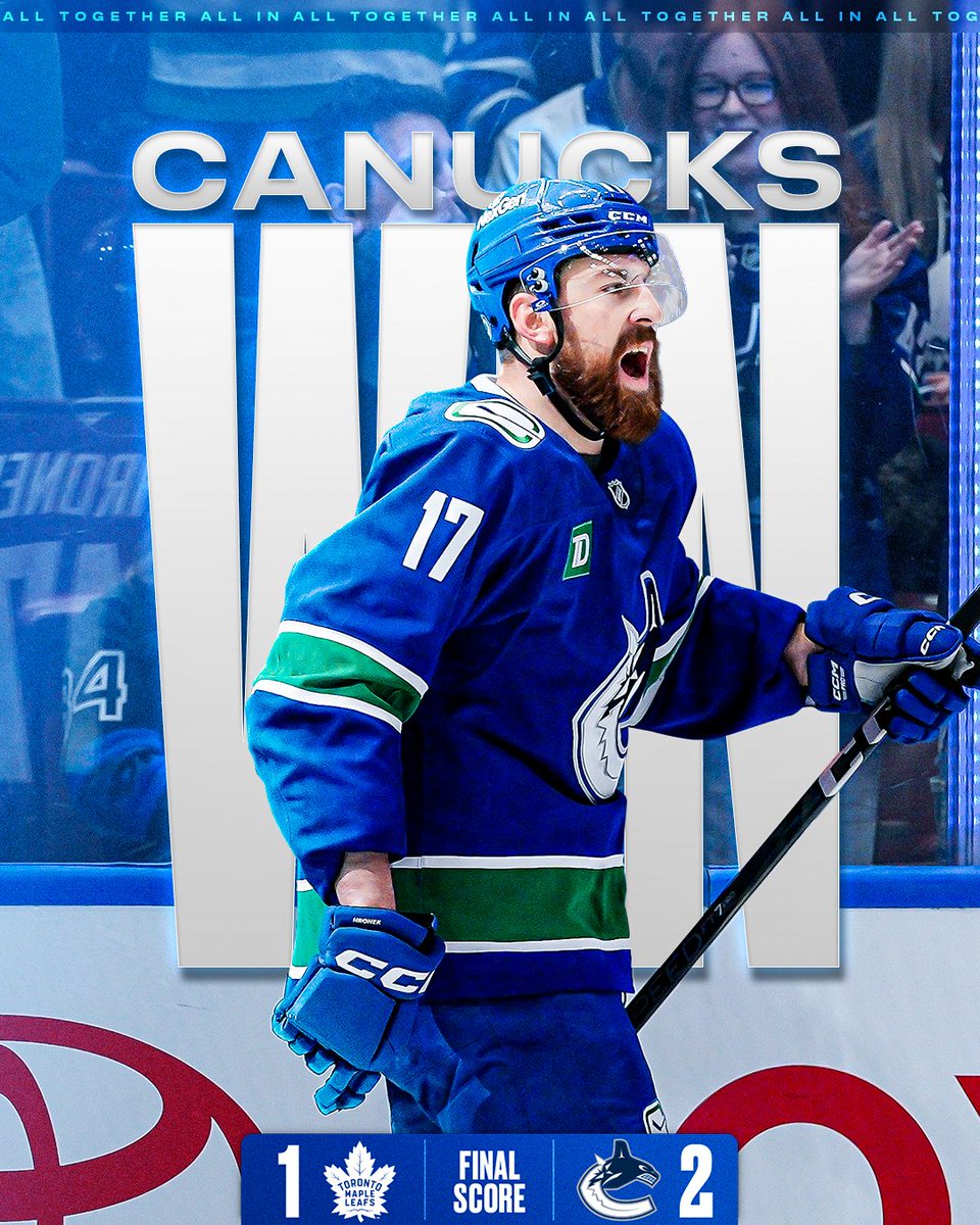 Canucks's tweet photo. BEAT THE BUDS❗️ #AllTogetherAllIn https://t.co/pKlQFUAX9z