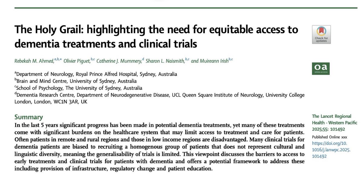 Sharon Naismith, AM, FASSA (@prof_naismith) on Twitter photo Great to see this work, led by #DrRebekahAhmed, published - highlighting need for equitable access to dementia treatments and trials <a href="/AlzDisInt/">ADI</a> <a href="/ADNeT_Australia/">Australian Dementia Network - ADNeT</a> <a href="/SydDementiaNet/">Sydney Dementia Network</a> <a href="/DementiaAus/">Dementia Australia</a> <a href="/cathmummery/">Prof Cath Mummery</a> <a href="/Muireann_Irish/">Prof Muireann Irish FASSA FRSN</a> <a href="/Olivier_Piguet/">Olivier Piguet</a> <a href="/UsydPsych/">USYD Psychology</a> <a href="/BrainMind_Usyd/">Brain & Mind Centre</a> <a href="/SydneyLHD/">Sydney Local Health District</a> Great to see this work, led by #DrRebekahAhmed, published - highlighting need for equitable access to dementia treatments and trials <a href="/AlzDisInt/">ADI</a> <a href="/ADNeT_Australia/">Australian Dementia Network - ADNeT</a> <a href="/SydDementiaNet/">Sydney Dementia Network</a> <a href="/DementiaAus/">Dementia Australia</a> <a href="/cathmummery/">Prof Cath Mummery</a> <a href="/Muireann_Irish/">Prof Muireann Irish FASSA FRSN</a> <a href="/Olivier_Piguet/">Olivier Piguet</a> <a href="/UsydPsych/">USYD Psychology</a> <a href="/BrainMind_Usyd/">Brain & Mind Centre</a> <a href="/SydneyLHD/">Sydney Local Health District</a>